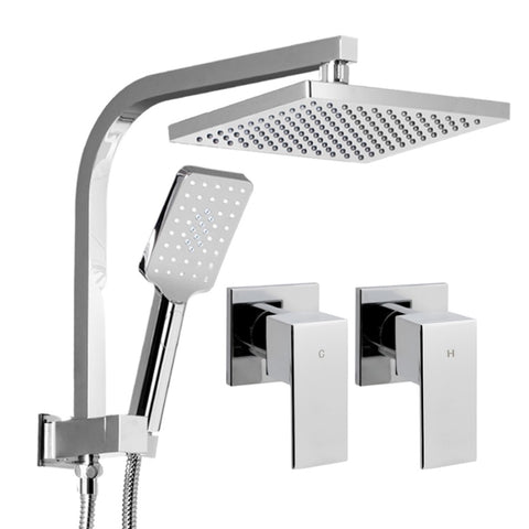 Cefito 8'' Rain Shower Head Set Handheld Round High Pressure wins Tap Chrome SHOWER-A2-SQ-8-SI-TAP