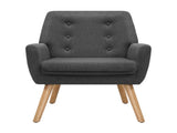 Artiss Armchair Linen Fabric Anne Charcoal UPHO-B-ARM04-CHA