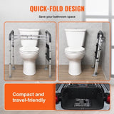 VEVOR Foldable Toilet Safety Rail Toilet Rail with Non-Slip Handles for Seniors V952-SJLDJYKAQLGLELIDJV0