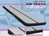 Powertrain Airtrack 20cm Thick 6m x 2m Inflatable Gymnastics Tumbling Mat Air Track - Black IFM-0602-GYBK