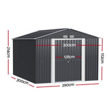 Giantz Garden Shed 3x3M Outdoor Storage Tool Workshop House Shelter SHED-GAB-10X10X7-ABC