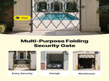 Single Folding Security Gate, Lockable Scissor Gate with 360 degree Swivel Casters, Outdoor V952-GZDZDAQM79483EIKM001V0
