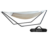 Gardeon Hammock Bed with Stand Outdoor Camping Hammocks Steel Frame HM-BED-KIT-U-S-CREAM