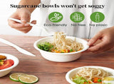 600pcs Disposable Sugarcane Bagasse Round Bowls - 18cm - Bulk V563-BA1811-30-20PK