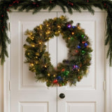 Christabelle 76cm Split Christmas Wreath with LED Lights for Double Front Doors Decoration 112_SENGG76S
