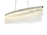 Modern LED Tassel Pendant Light Aluminum Linear Chandelier Dimmable Ceiling Lighting for Dining V767-LT-X119-110-G