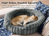 Cat Bed Plush Cat Bed Round Cat Bed Cat Furniture Cat Comfort High-Quality Cat - Navy / 20in V1107-135-51049-NVY-20IN