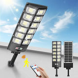 2-Pack 80000LM Black Solar Street Light with 504 LEDs and Remote Control V178-59192