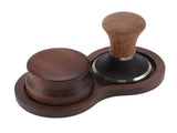 Coffee Hammer Tamping Kit Walnut Stainless Steel Tamper Distributor Set with Universal Base for V1294-YM0717-3118220188011