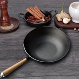 SOGA 31cm Commercial Cast Iron Wok Round Bottom FryPan Home Cooking Skillet ZPAI012NOLID