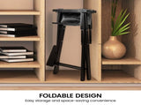 Sarantino Set of 2 Black Tall Directors Chair Beech Wood Frame with Canvas Seat WDC-JOY-BK-2