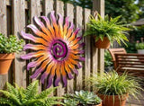 Rustproof Gradient Metal Sun Art, Indoor Outdoor Hanging Sculpture, Decorative Patio Garden V1192-AZ-W-24671