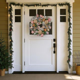 Christabelle 56cm Christmas Wreath Lush Pink Front Door Decoration Jewelled Baubles Flowers Pin 112_GUE523