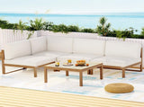 Gardeon 4-Seater Outdoor Sofa Set Wooden Lounge Setting 5PCS ODF-B-SOFA-TK-ABCDE
