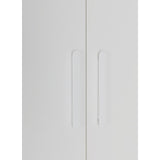 80x200cm 2-Door White Steel Hanging Wardrobe with White Handle Storage Cabinet V63-956761