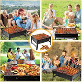 1 Piece Foldable Charcoal Grill, Stainless Steel Tabletop BBQ for Camping, Picnics, Gardens and V1189-LC-HW-00317