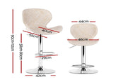 Artiss 2x Bar Stools Kitchen Swivel Gas Lift Counter Chair Wing PE Rattan Beige BA-K-1004-BGX2