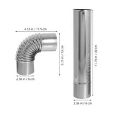 Set of 3 Stainless Steel Vent Smoke Straight Tubes, Plated, Replacement Parts for Ventilation V1366-AZ2-W-20274