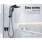 Cefito Shower Twins Tap Wall Bath Taps Brass Hot Cold Basin Bathroom Black SHOWER-A2-TAP-BK