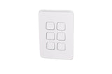 by Schneider Electric 250Volt Vertical Mount Iconic Flush Switch, 6G 1_2Way, 10AX V1202-V1-CLI3046VAVW