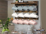 Heavy Duty Wall Mount Coffee Teacup Mug Rack Wood 12 Hook Holder Display Storage V767-JJ-ZZ718-V1
