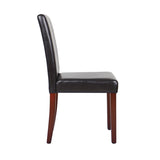 2x Wooden Frame Brown Leatherette Dining Chairs with Solid Pine Legs V43-DC-MON-BRN