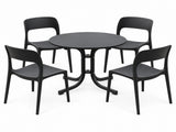 Gardeon 5PCS Outdoor Dining Set Table and Chairs Patio Furniture Garden Black ODF-DIN-5STFD-TX14-BK