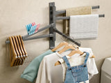 General towel rack - 5 arms - rotating - self-adhesive - no drilling required - bathroom accessory V1188-MS-313-0982