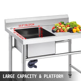 Handmade Sink Non-magnetic Stainless Steel Kitchen Sink Hand Made 1 Compartment 40.6 x 39.4 x 25.4 V952-DCBXGSCDYPT000001V0