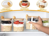4-pack overnight oats with wooden lids and spoons, 473 ml overnight oats jars, glass food V1259-DP01-BO-290