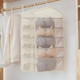 SOGA 2X White Double Sided Hanging Storage Bag Underwear Bra Socks Mesh Pocket Hanger Home Organiser SBOX26WHTX2