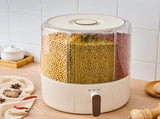9.6L 6 Grid Rice Grain One Click Operation Rotating Cereal Storage Container Dry Food V1294-YM0901-3117230441311