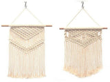 2 Pack Macrame Wall Hanging Boho Woven Tapestry with Wooden Dowel for Bedroom Living Room Decor, V1237-ZY-917-138