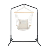Gardeon Outdoor Hammock Chair with Stand Swing Hanging Hammock Garden Cream HM-CHAIR-ARM-CREAM-U