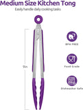 600F Heat Resistant 9in Silicone Tongs with Non Stick Rubber Tips and 10" Kitchen V1258-DP02-C-384