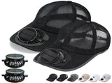 Solar Rechargeable Peak Cap with Fan, USB & Solar Powered, 3-Speed, Summer Sun Hat for Men Women V1366-AZ2-W-10785