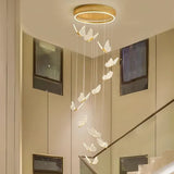 BAMDECOR LT05 13 Nordic Butterfly Luxury Chandeliers Pendant Lights for Villa Stair Home Decoration V255-BAM-LT05-13H-GOLD
