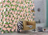 Wooden Retractable Fence Expanding Fence Hedge With Artificial Flower Leaves Garden Decoration V1294-YM0717-10166099