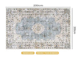 Marlow Floor Rug Short Pile Washable Vintage Carpet Soft Plush Non Slip 200x230 FR2040-200X230