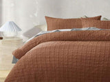 Accessorize Augusta Terracotta Crinkled Look Quilt Cover Set Double V442-HIN-QUILTCS-AUGUSTA-TERRACOTTA-DS