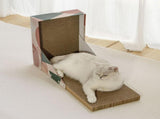 Pop Pattern Cat Scratching Post and Lounge - 350x250x600mm Corrugated Cardboard V888-ELOSUNG25079