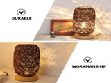 1pc Night Light Bedside Lamp Nightstand Lamps Wood Large Rattan Table Lamp Led Desk Light Led V1192-AZ-W-10719