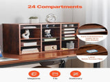 Literature Organizer, 24 Compartments Office Mailbox with Removable Shelves, Wooden Mailbox Sorter V952-WJJEKBHB24G5IEP06V0