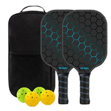 Green Pickleball Paddle Set - Premium Fiberglass Surface - Lightweight Honeycomb Core, Cushioned V888-ELOSUNG48954