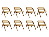 Levede 8X Foldable Rattan Dining Chairs CH1080-2-WAX4