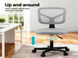 Artiss Armless Office Chair with Wheels, Ergonomic 360&deg Swivel Home Office Desk Chair, Height OCHAIR-M-2421-GY