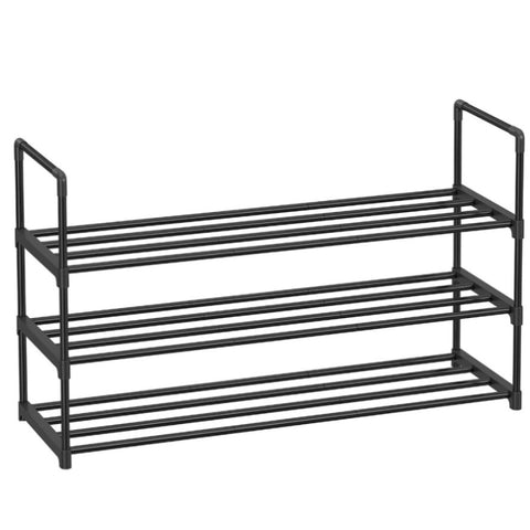 SONGMICS 3-Shelf Metal Shoe Rack Entryway Black V227-8498402111990