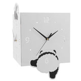 Double Sided Corner Wall Clock Metal Square Cute Panda Decorative Modern Silent Wall Clock with Non V1294-YM0901-3115240010211