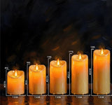 Battery Operated Candles with Timer in Waterproof Flameless Led Pillar Candles, Small, Slim Electric V1107-124-06929-YEL-5PACK