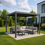 Yardtopia Elmont 3m x 3m Aluminium Adjustable Louvre Pergola V420-YTPE-ELM3-SET